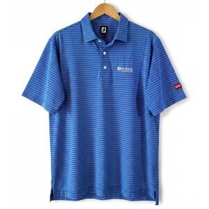 Footjoy Blue and Pink Stripe Polo Shirt Men's Size XL Golf Championship Toro